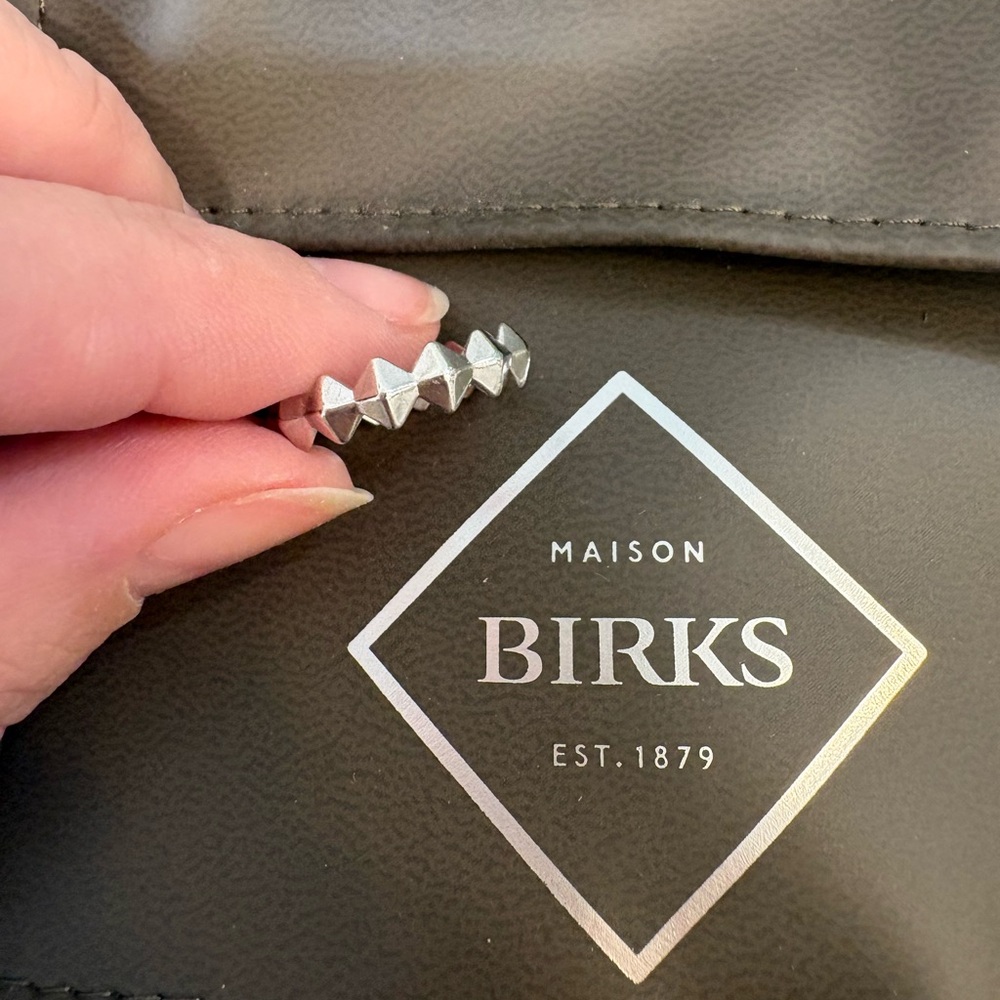 Maison Birks Silver Studded Ring